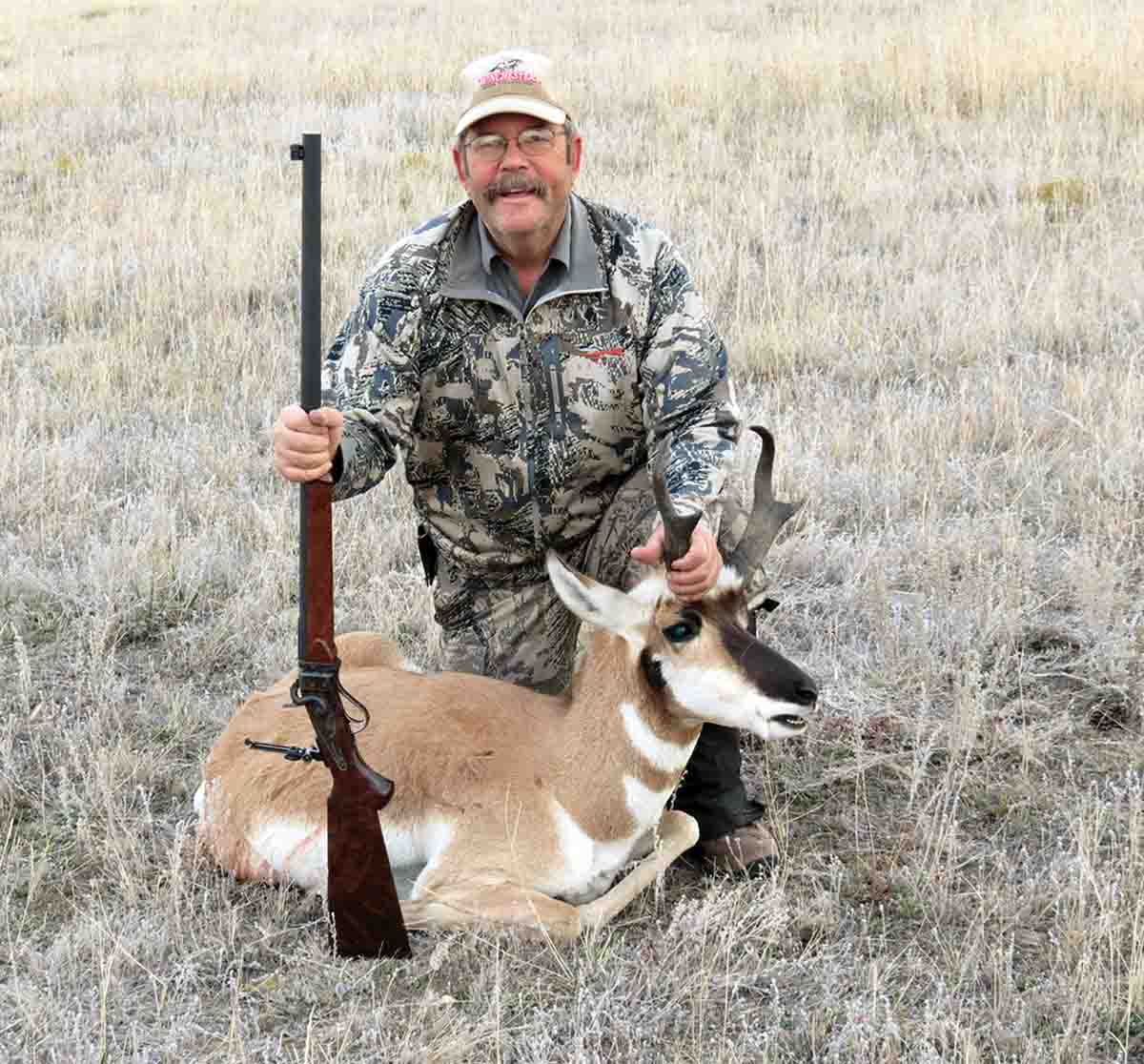 Mike’s friend Kirk Stovall used his new Shiloh Model 1877 .45-70 to shoot this antelope at 210 yards.